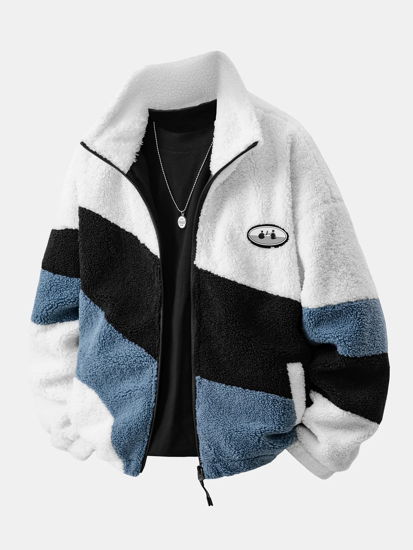 Farbblock Teddy Reißverschlussjacke - Image 7