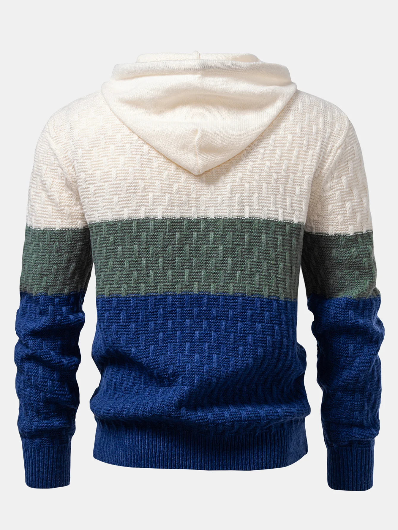 Farbblock Struktur Kapuzenpullover - Image 2