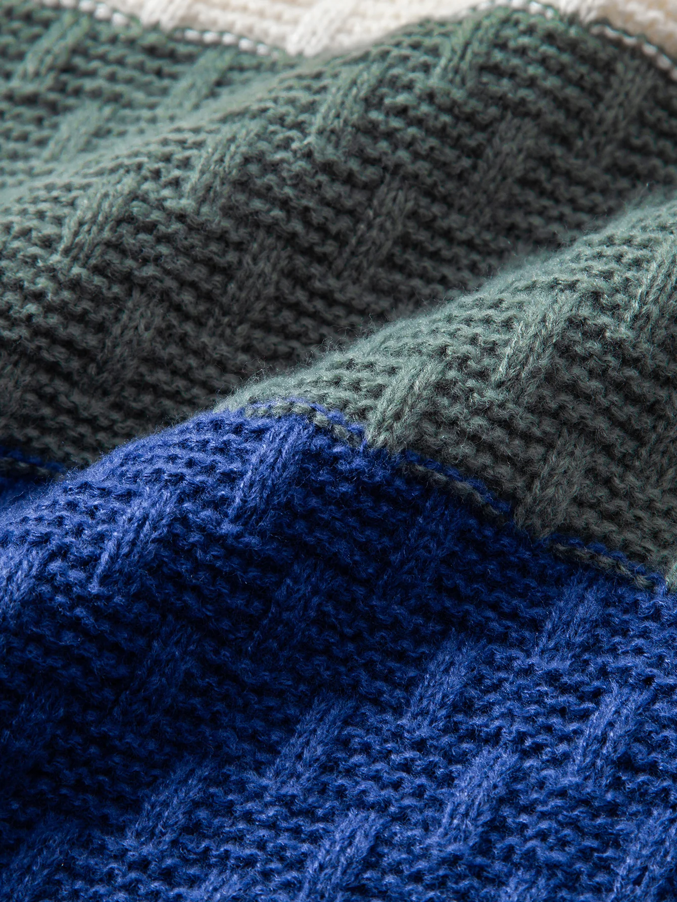 Farbblock Struktur Kapuzenpullover - Image 5