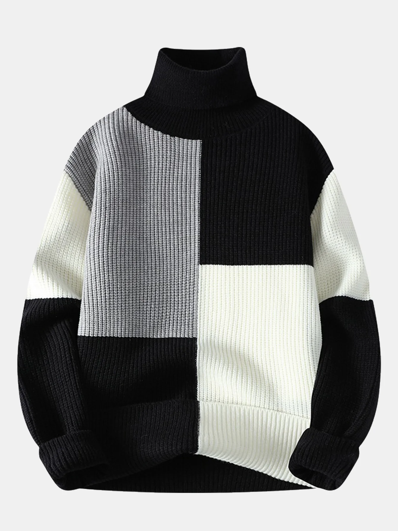 Color Block Turtle Neck Sweater - Image 2