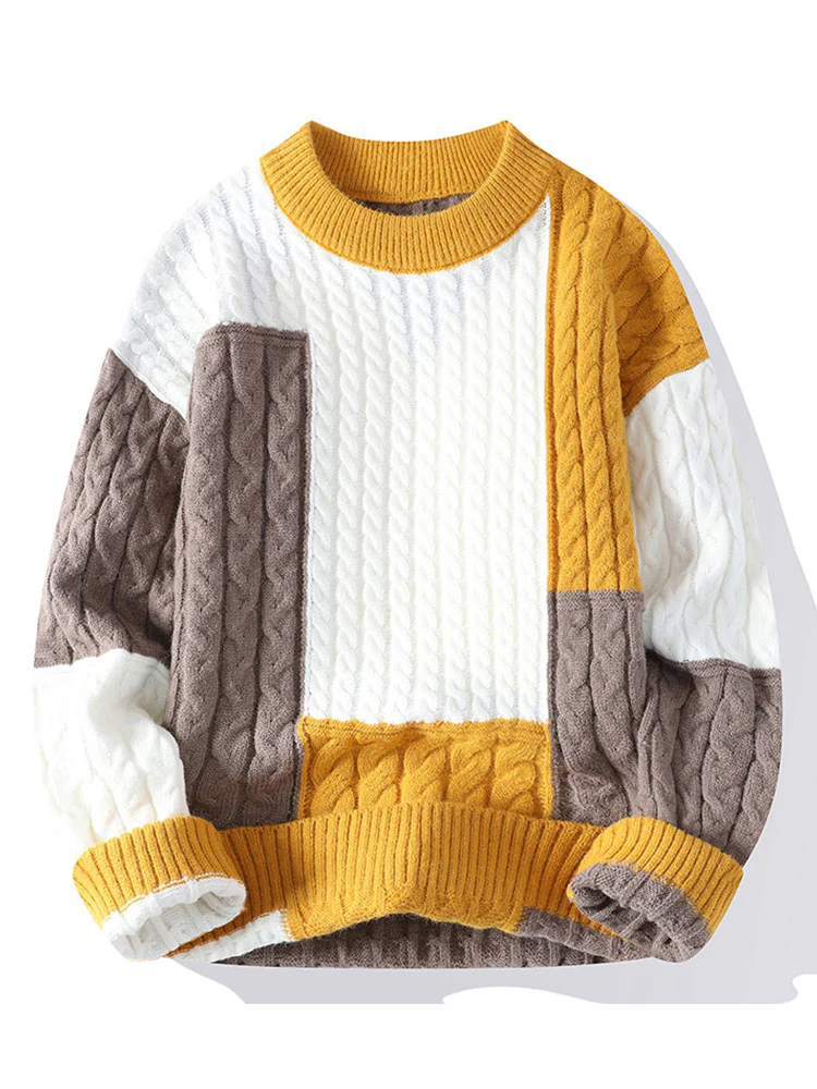 Color Block Twist Jacquard Sweater - Image 2