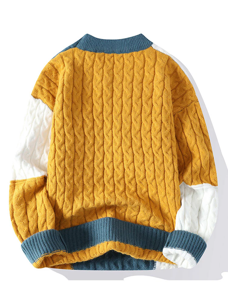 Color Block Twist Jacquard Sweater - Image 4
