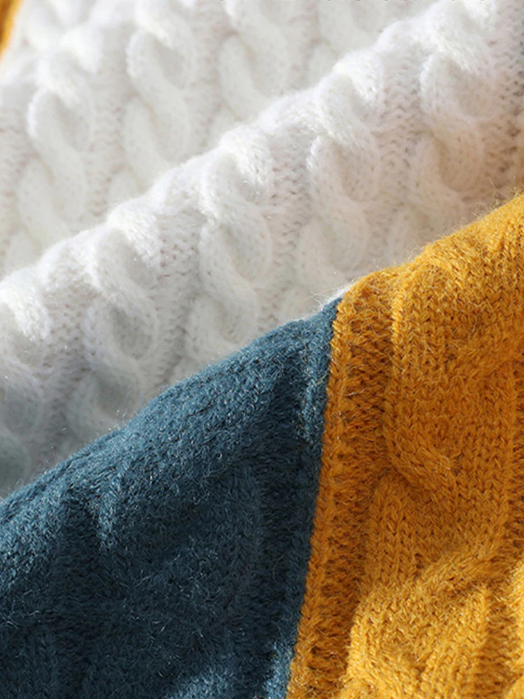 Color Block Twist Jacquard Sweater - Image 5