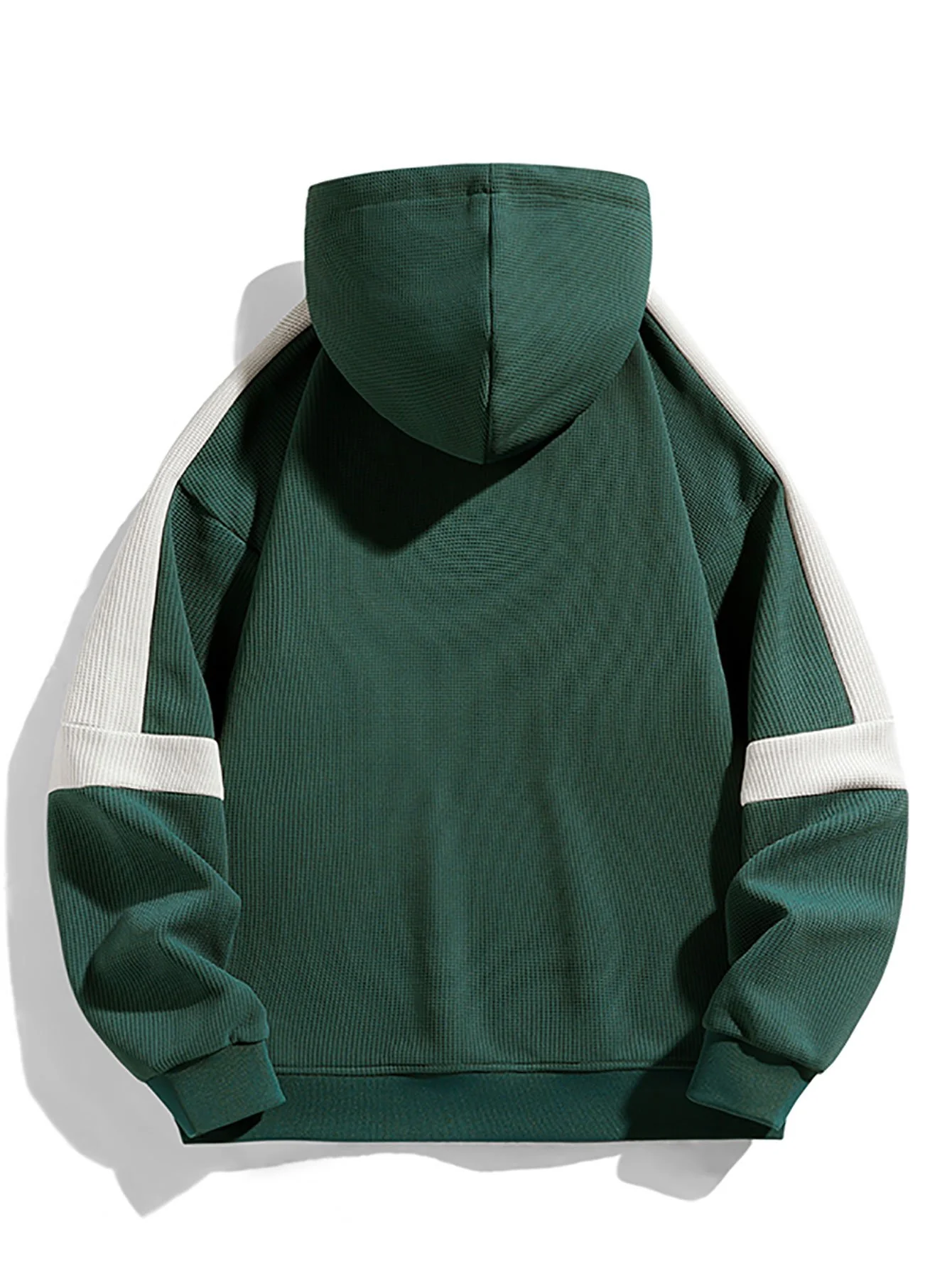 Farbblock Waffel Hoodie - Image 2
