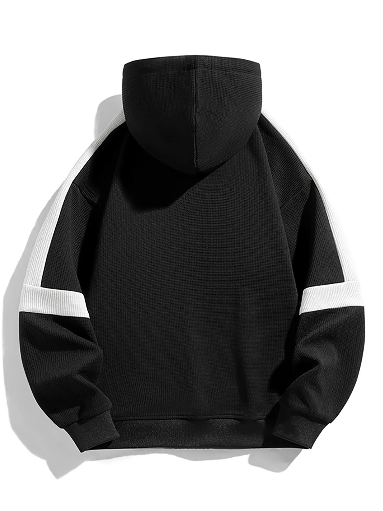 Farbblock Waffel Hoodie - Image 4