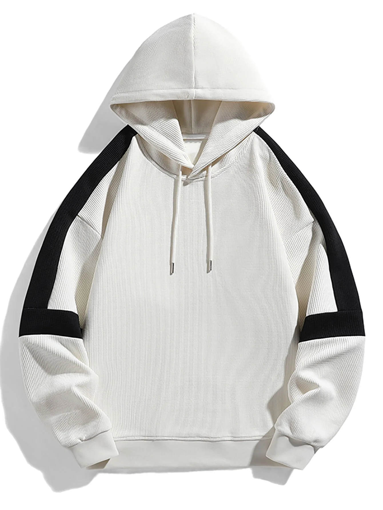 Farbblock Waffel Hoodie - Image 5