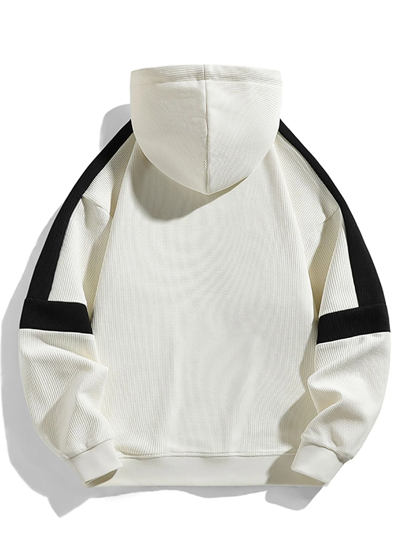 Farbblock Waffel Hoodie - Image 6
