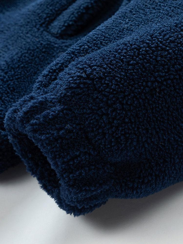 Farbblock Zip-Up Teddy-Mantel - Image 12