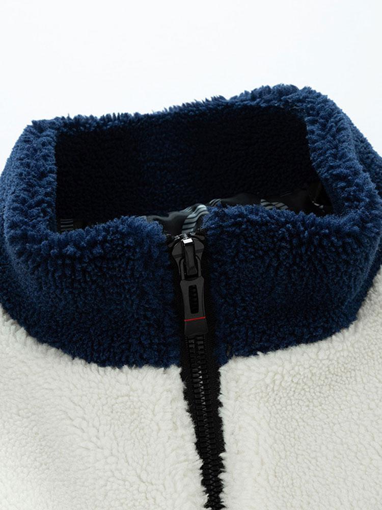 Farbblock Zip-Up Teddy-Mantel - Image 8