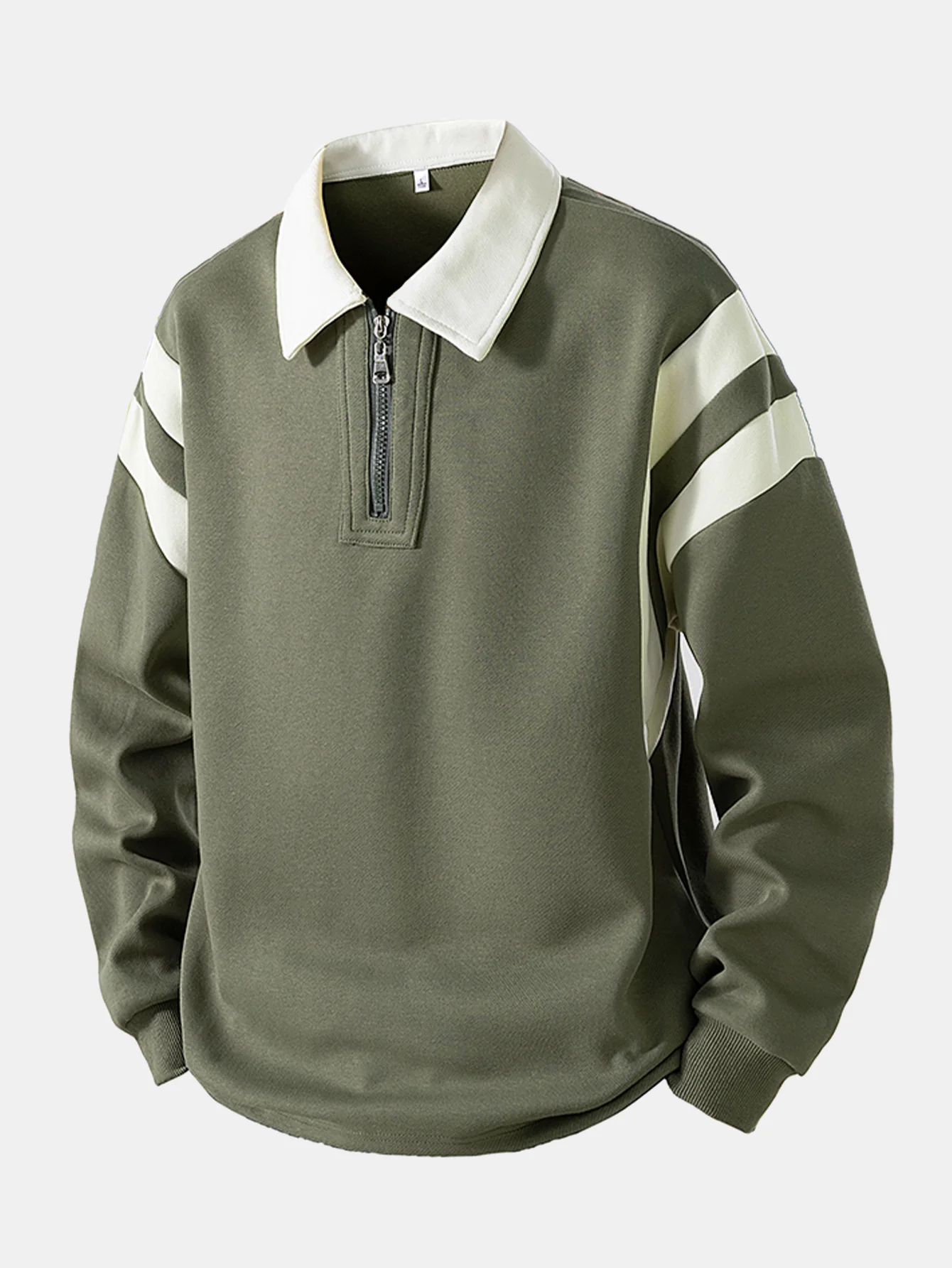 Farbblock Reißverschluss Poloshirts Sweatshirt