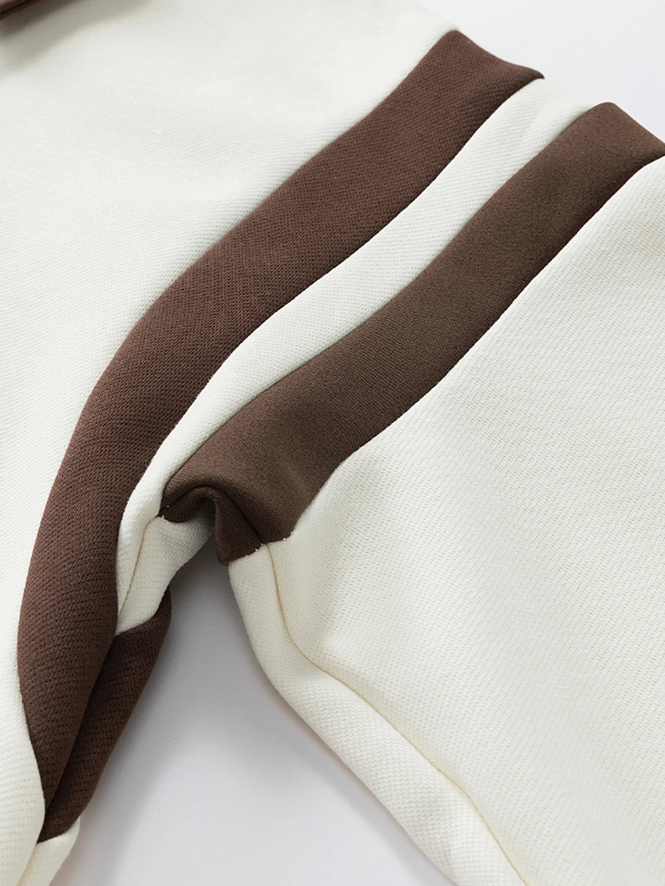 Farbblock Reißverschluss Poloshirts Sweatshirt - Image 11