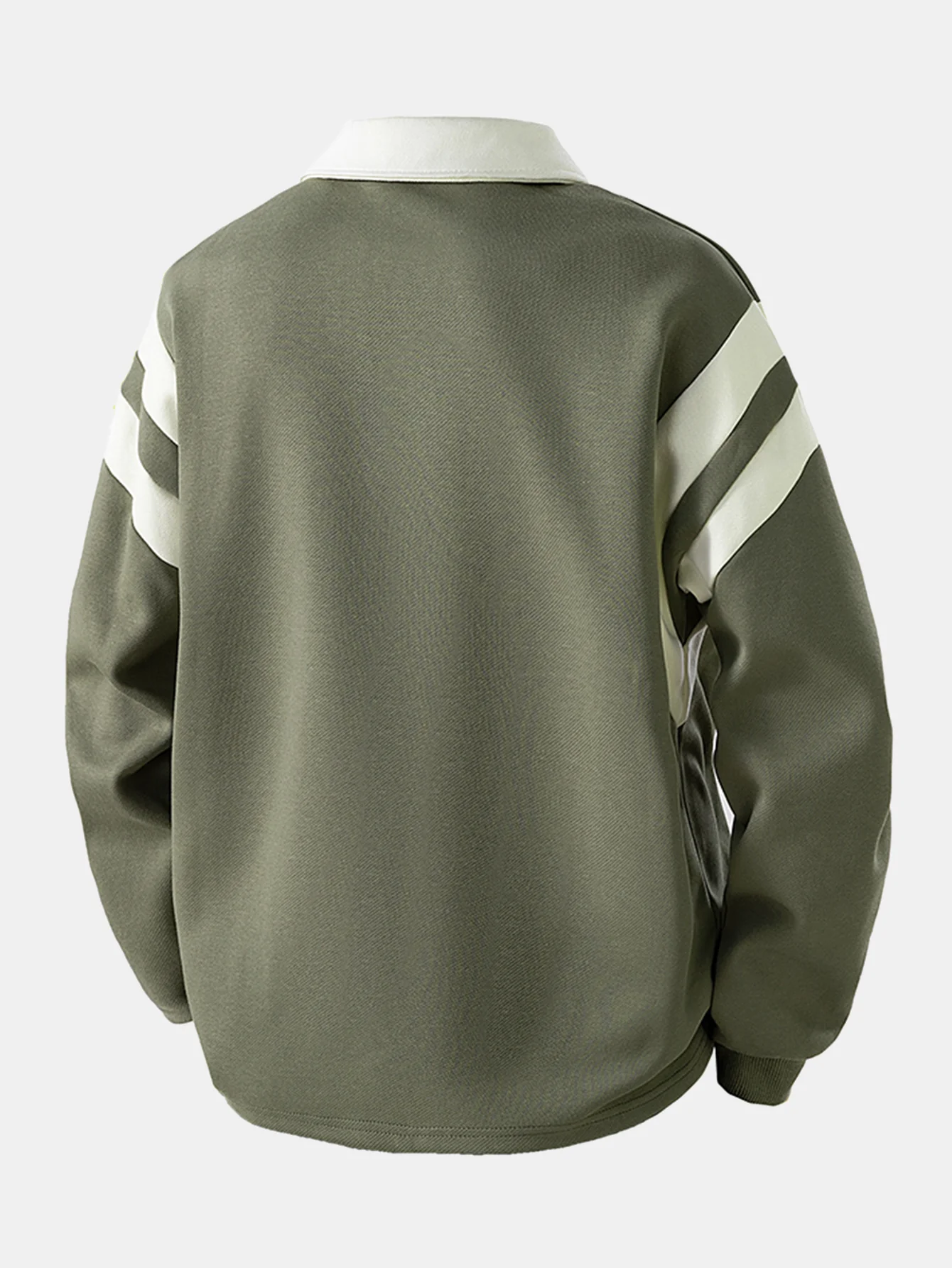 Farbblock Reißverschluss Poloshirts Sweatshirt - Image 2