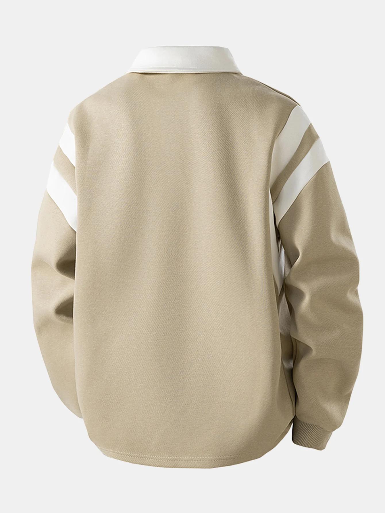 Farbblock Reißverschluss Poloshirts Sweatshirt - Image 4