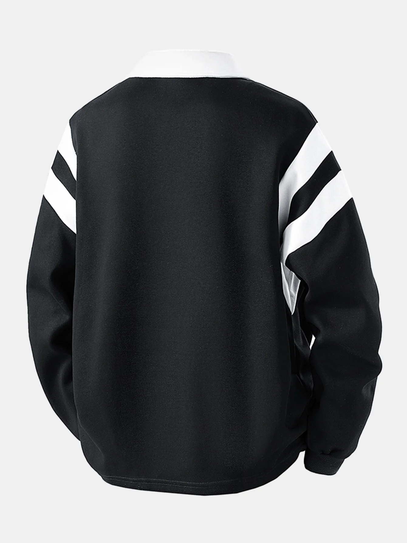 Farbblock Reißverschluss Poloshirts Sweatshirt - Image 6
