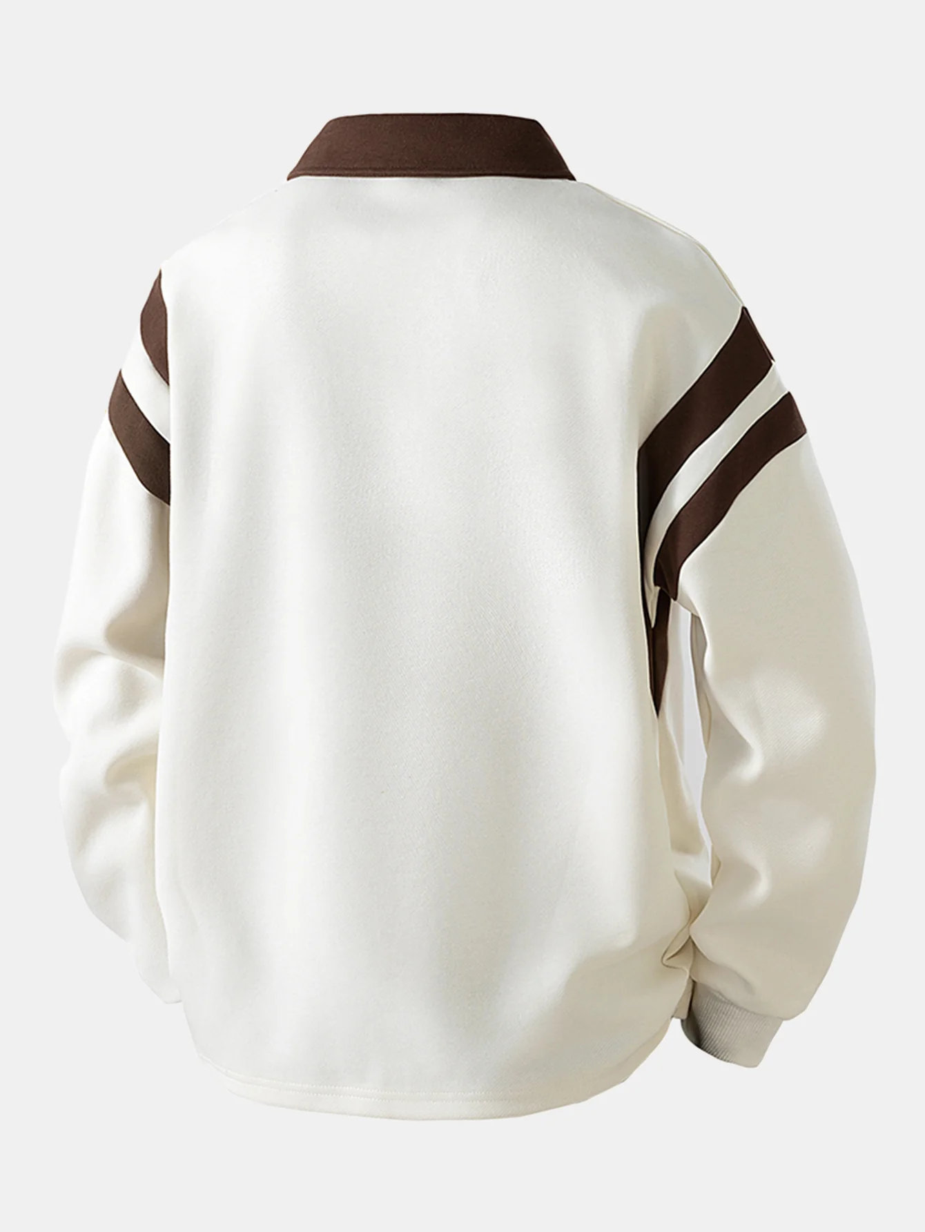 Farbblock Reißverschluss Poloshirts Sweatshirt - Image 8