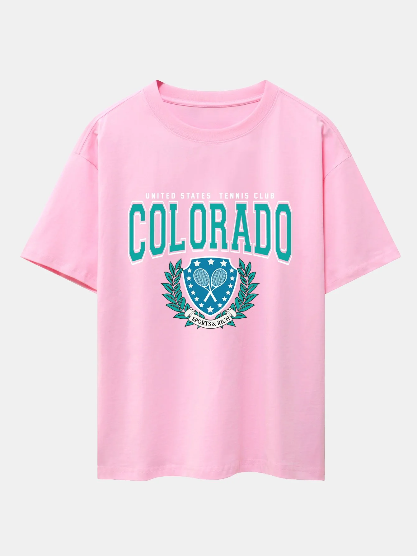 Colorado Tennis Print Schwergewicht Übergröße T-Shirt - Image 3