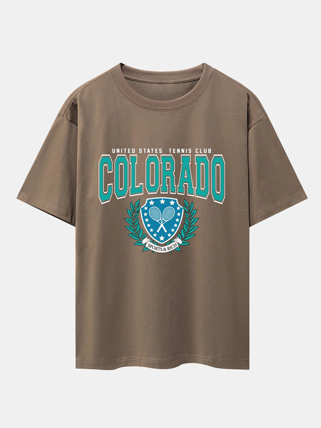 Colorado Tennis Print Schwergewicht Übergröße T-Shirt - Image 4