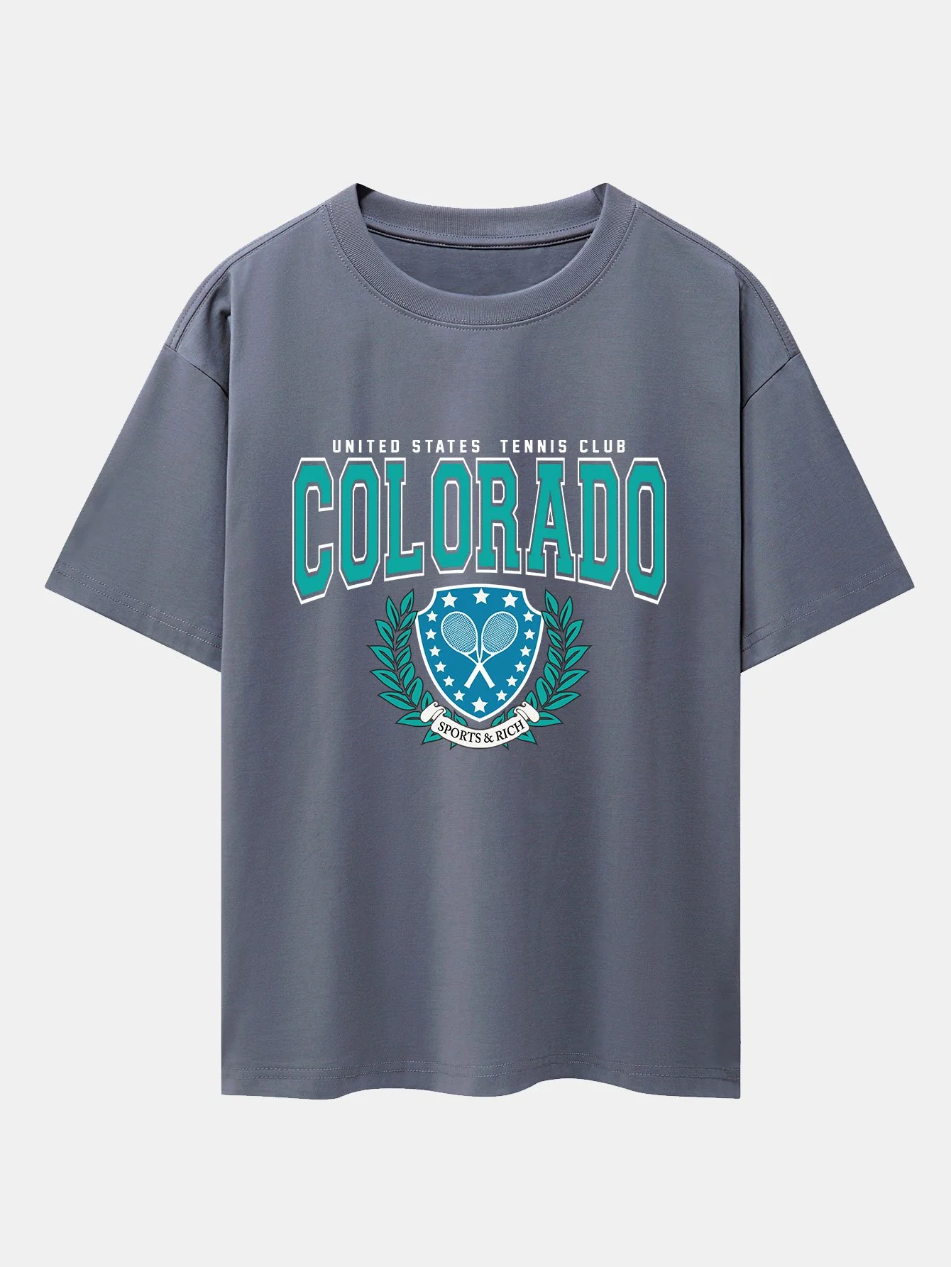 Colorado Tennis Print Schwergewicht Übergröße T-Shirt - Image 6