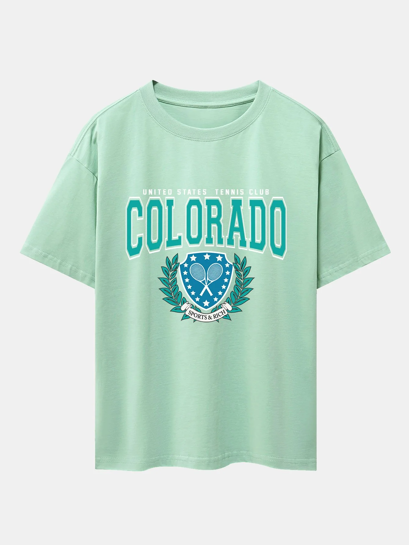 Colorado Tennis Print Schwergewicht Übergröße T-Shirt - Image 7