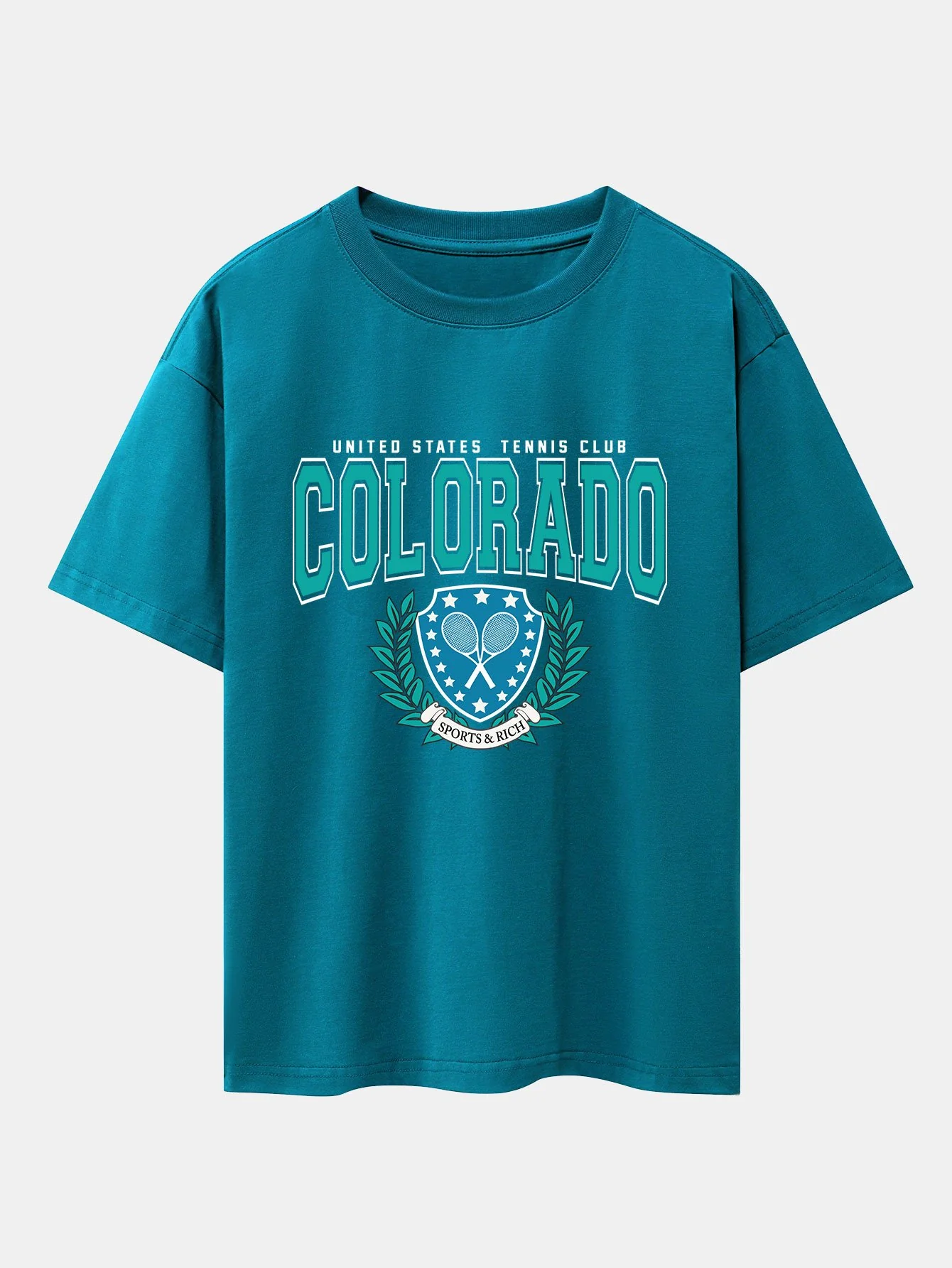 Colorado Tennis Print Schwergewicht Übergröße T-Shirt - Image 8