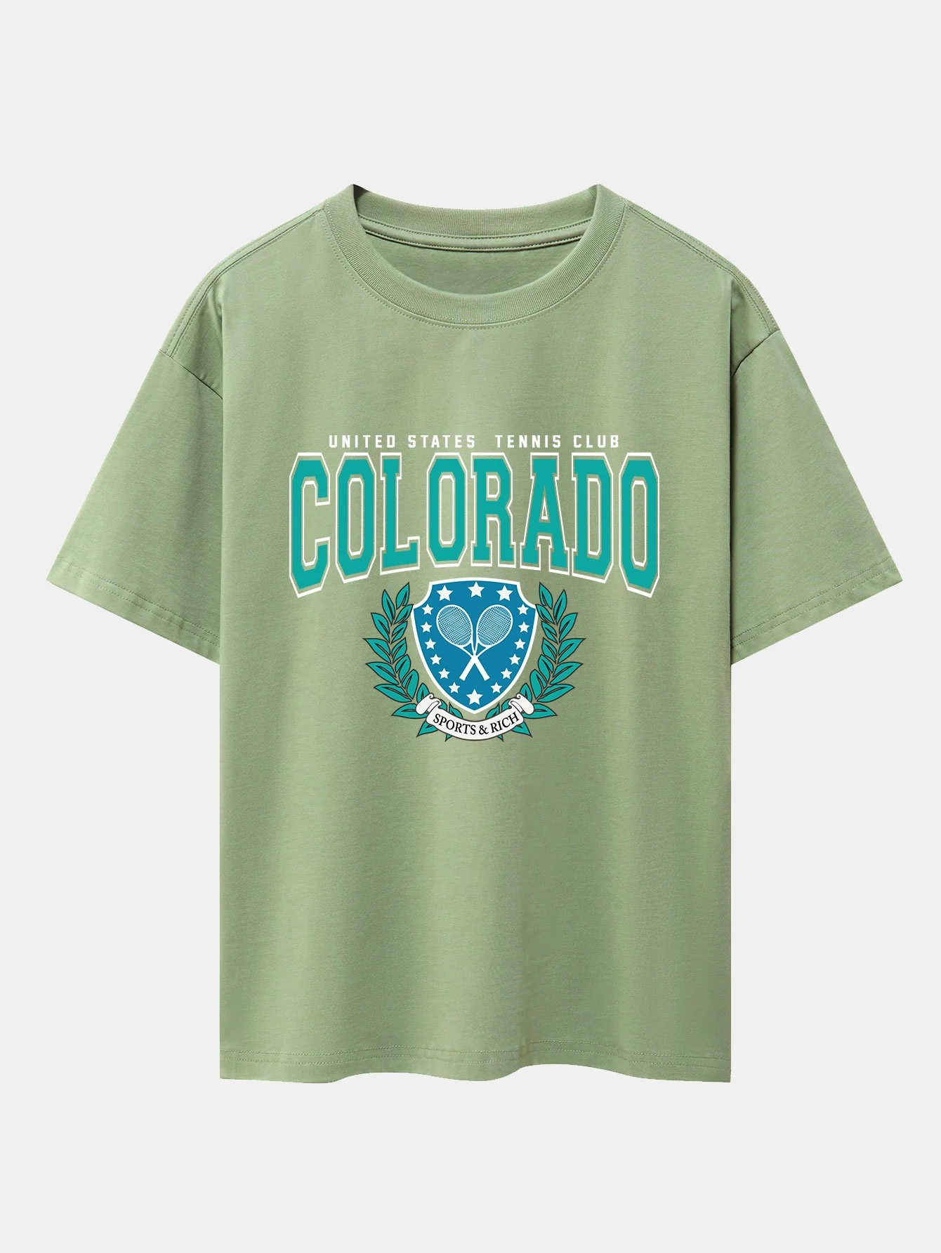 Colorado Tennis Print Schwergewicht Übergröße T-Shirt - Image 9