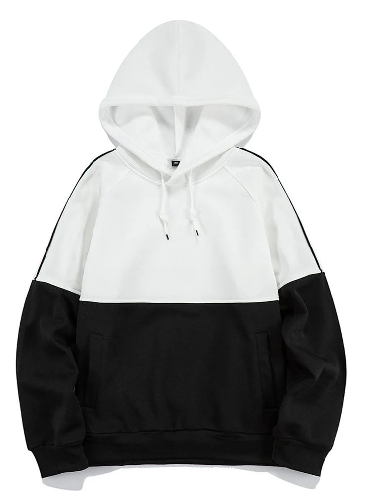 Farbblock Drop Shoulder Hoodie - Image 5