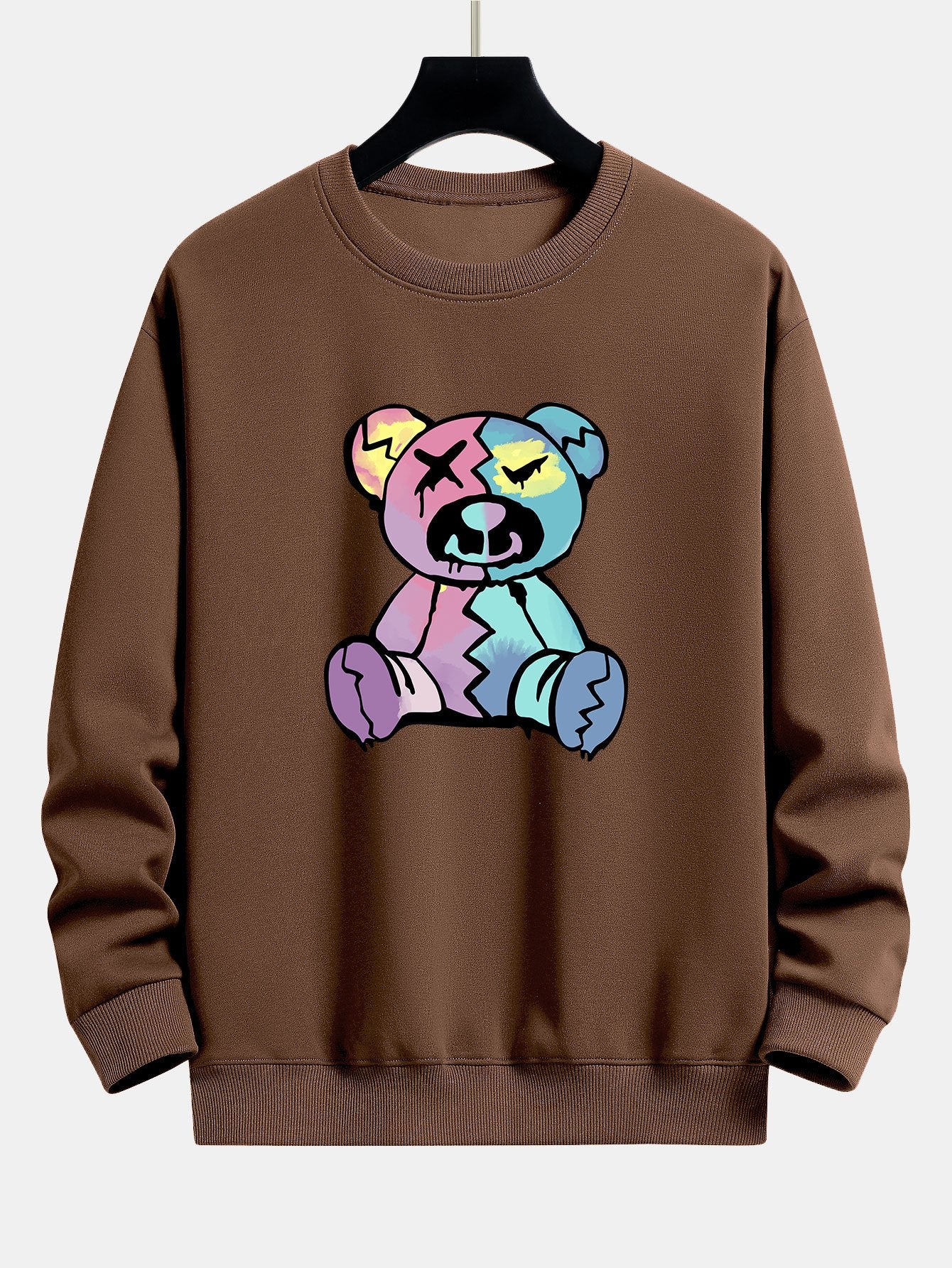 Buntes Bärenmotiv Relaxed Fit Sweatshirt - Image 7