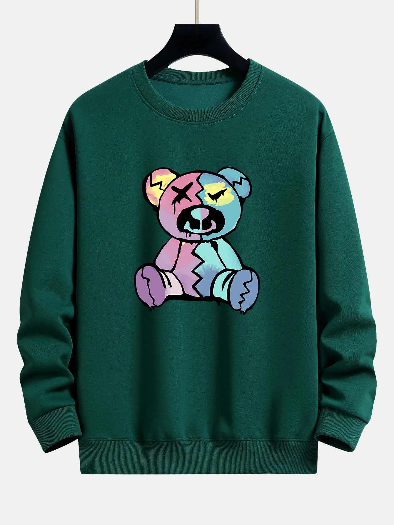 Buntes Bärenmotiv Relaxed Fit Sweatshirt - Image 8