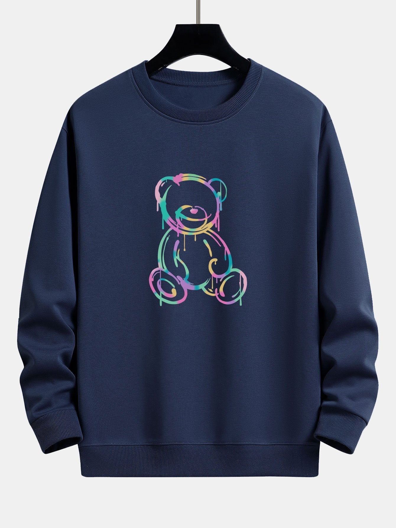 Bunt auflösender Bärenprint Relaxed Fit Sweatshirt - Image 2