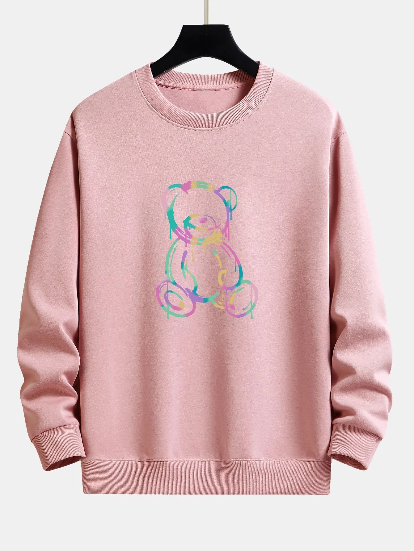 Bunt auflösender Bärenprint Relaxed Fit Sweatshirt - Image 5