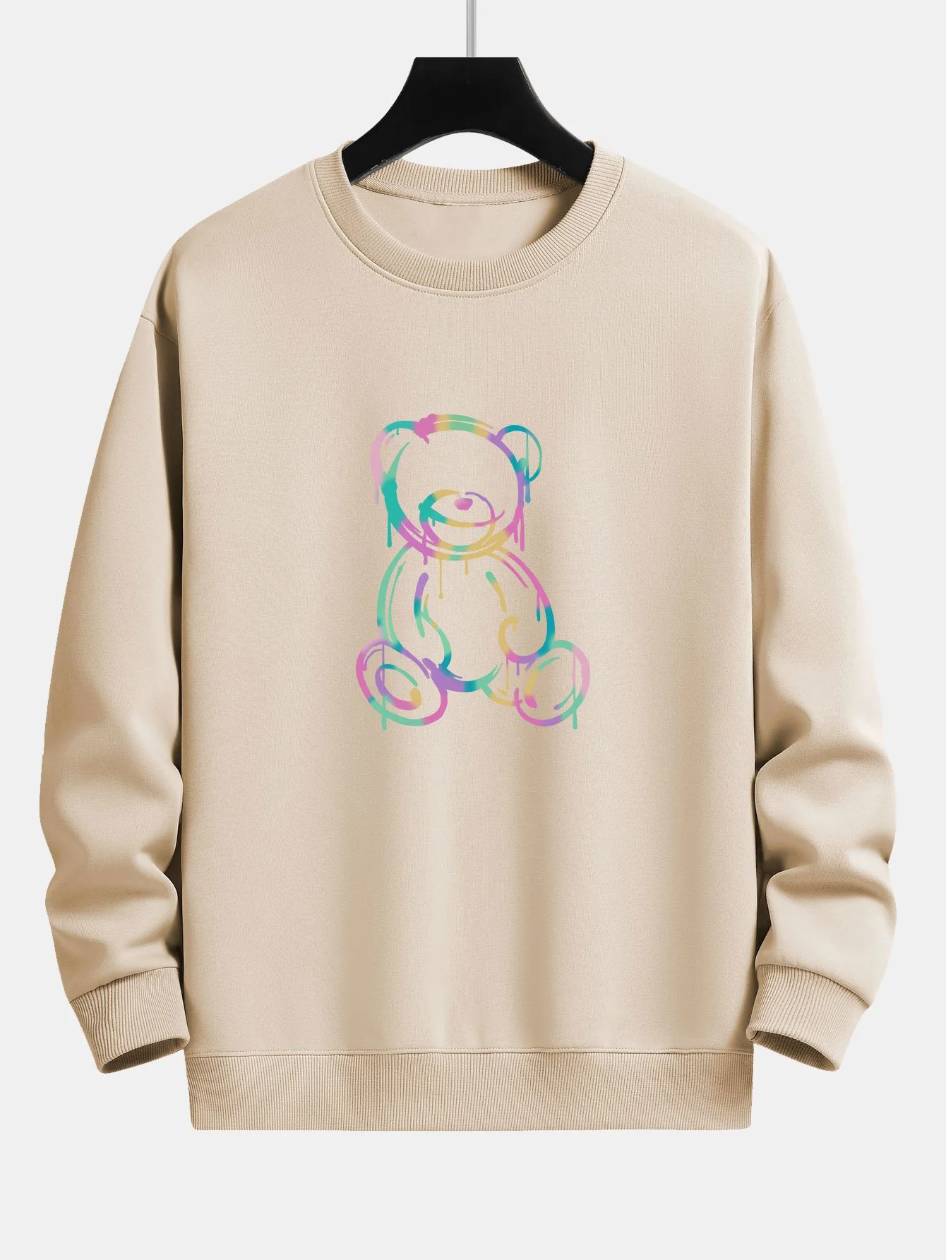 Bunt auflösender Bärenprint Relaxed Fit Sweatshirt - Image 6