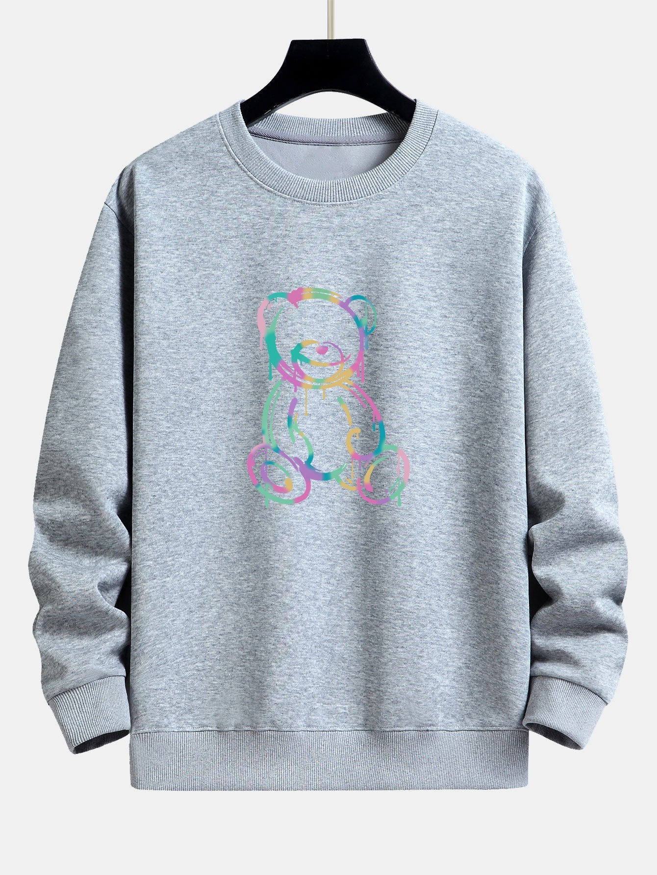 Bunt auflösender Bärenprint Relaxed Fit Sweatshirt - Image 8