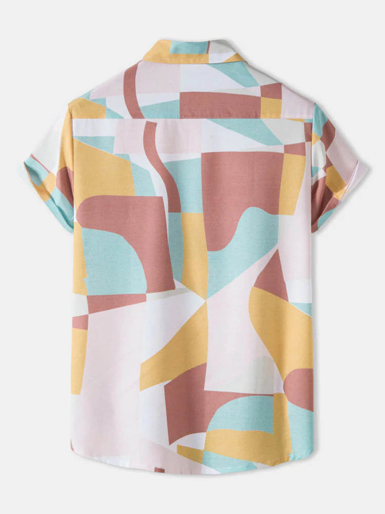 Abstrakte Farbblockdruckbluse - Image 2