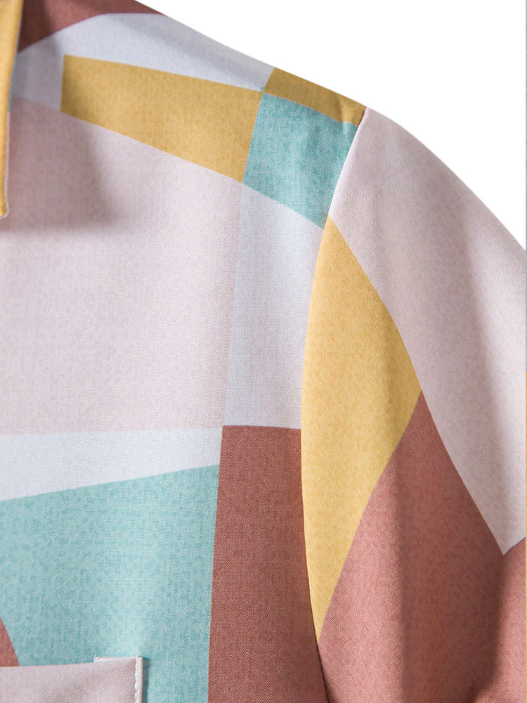 Abstrakte Farbblockdruckbluse - Image 3