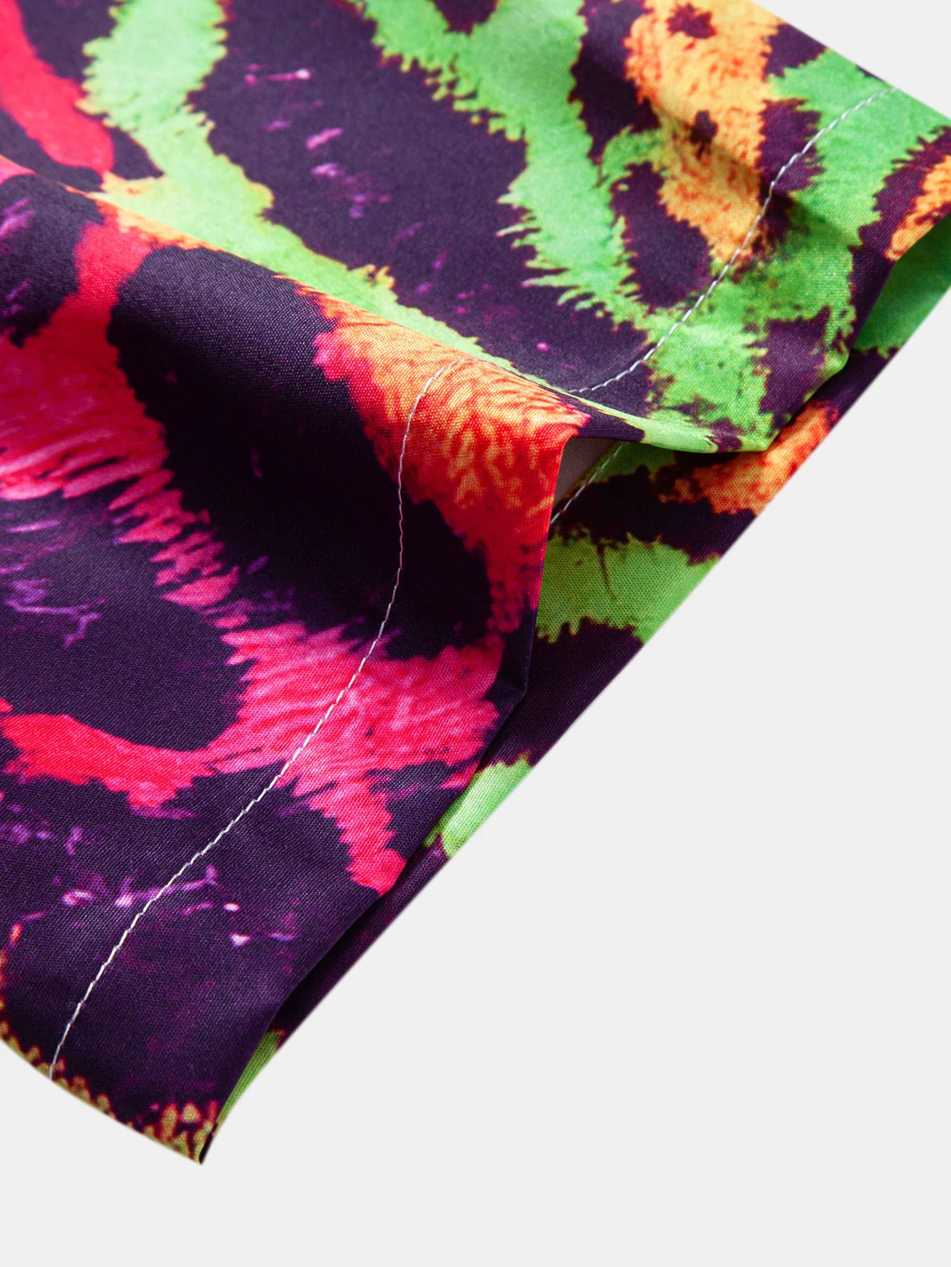 Colorful Leopard Print Button Up Shirt & Swim Shorts - Image 9