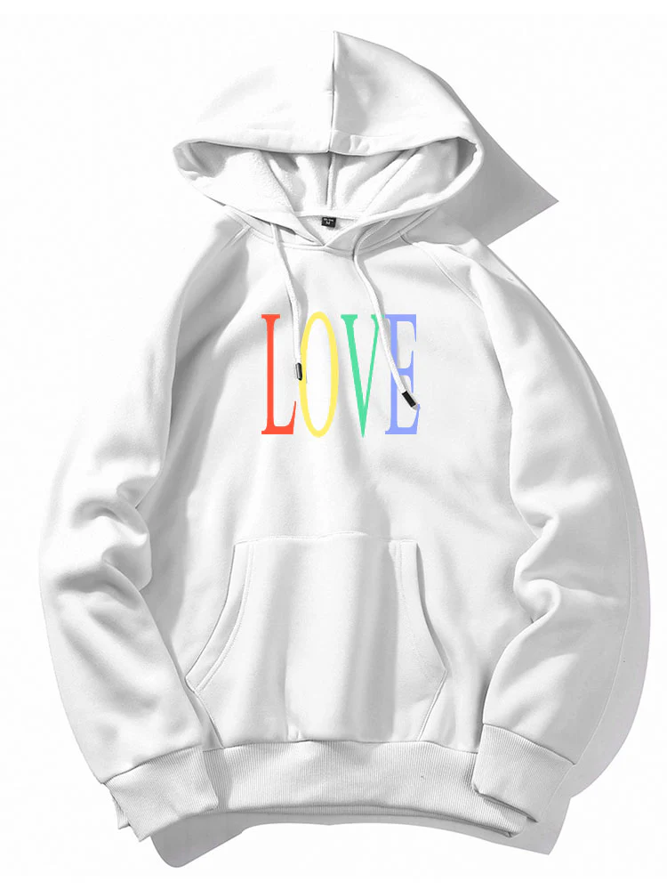 Bunter Liebesdruck Hoodie