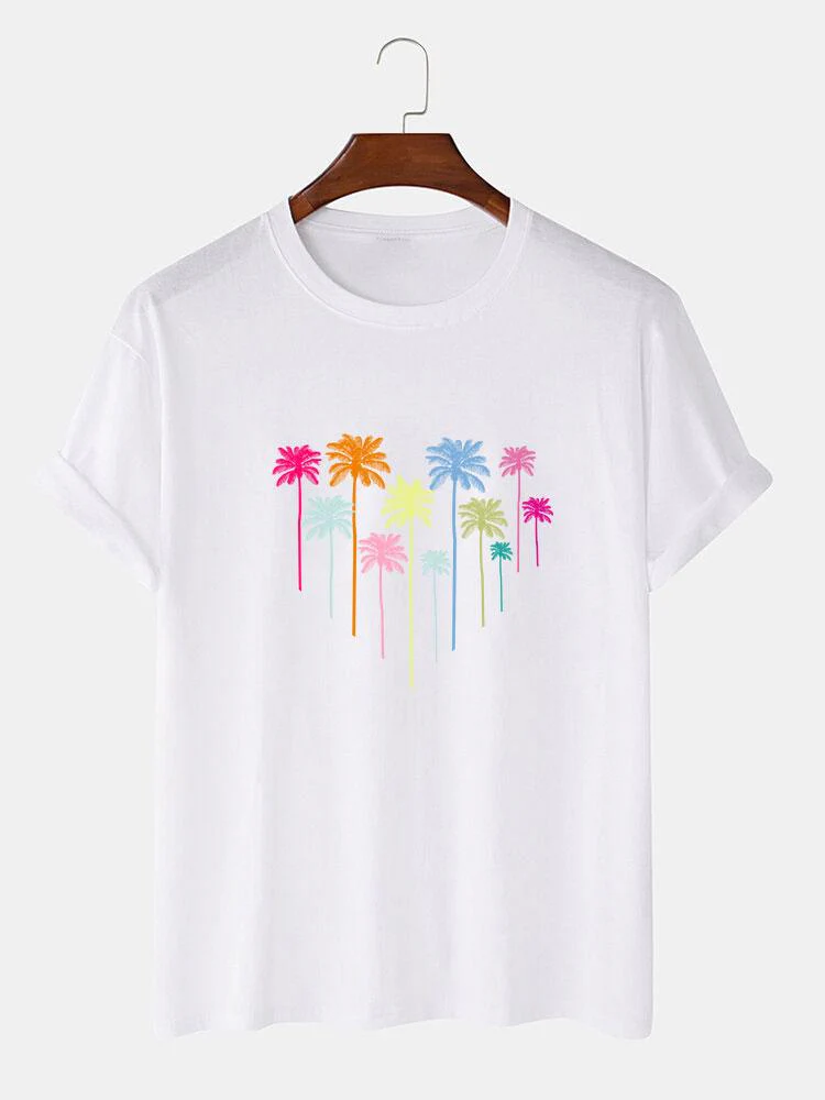 Buntes Palmenbaum-Print T-Shirt - Image 2