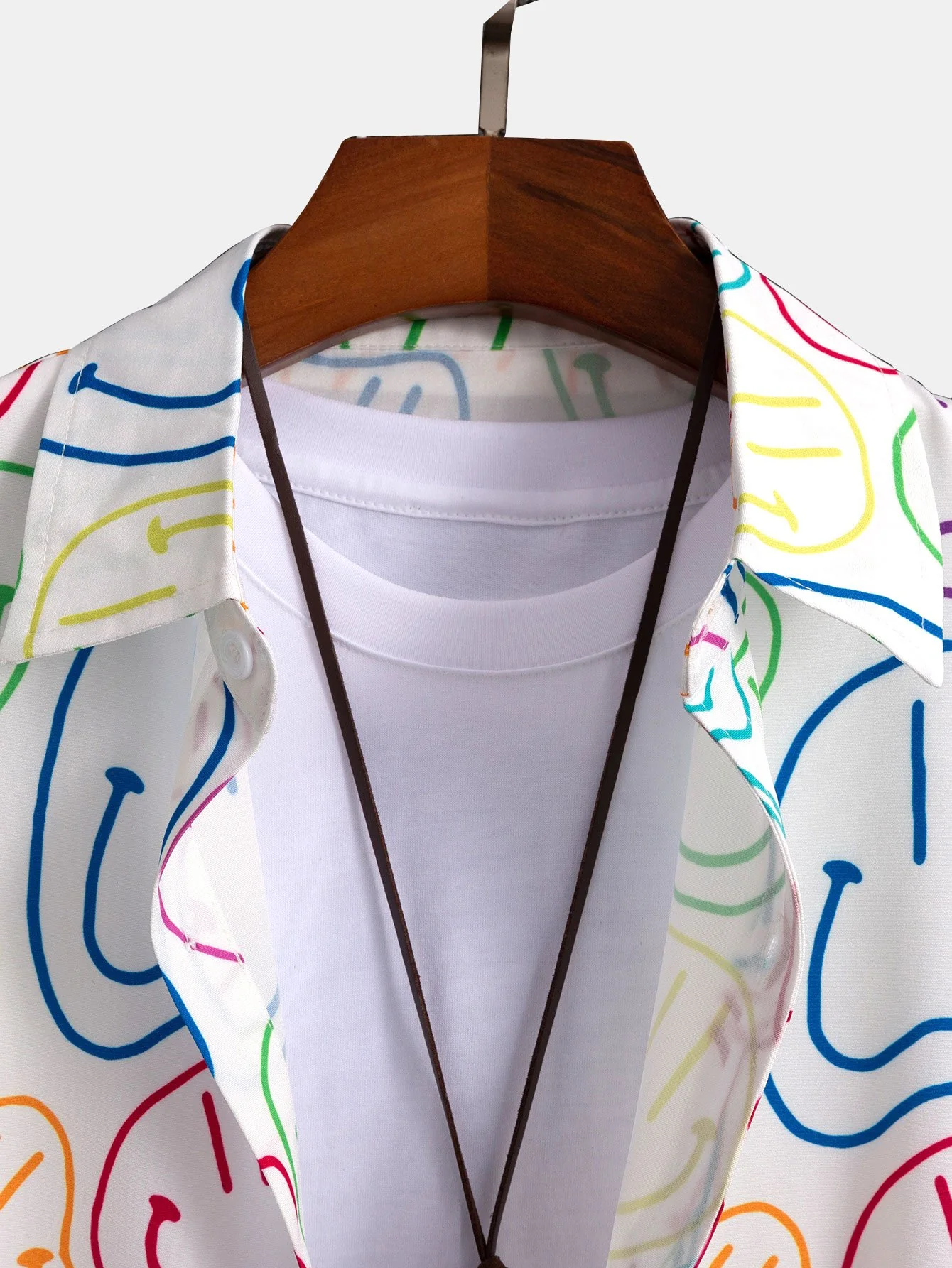 Bunte Smiley-Druck Hemd mit Knopfleiste - Image 3