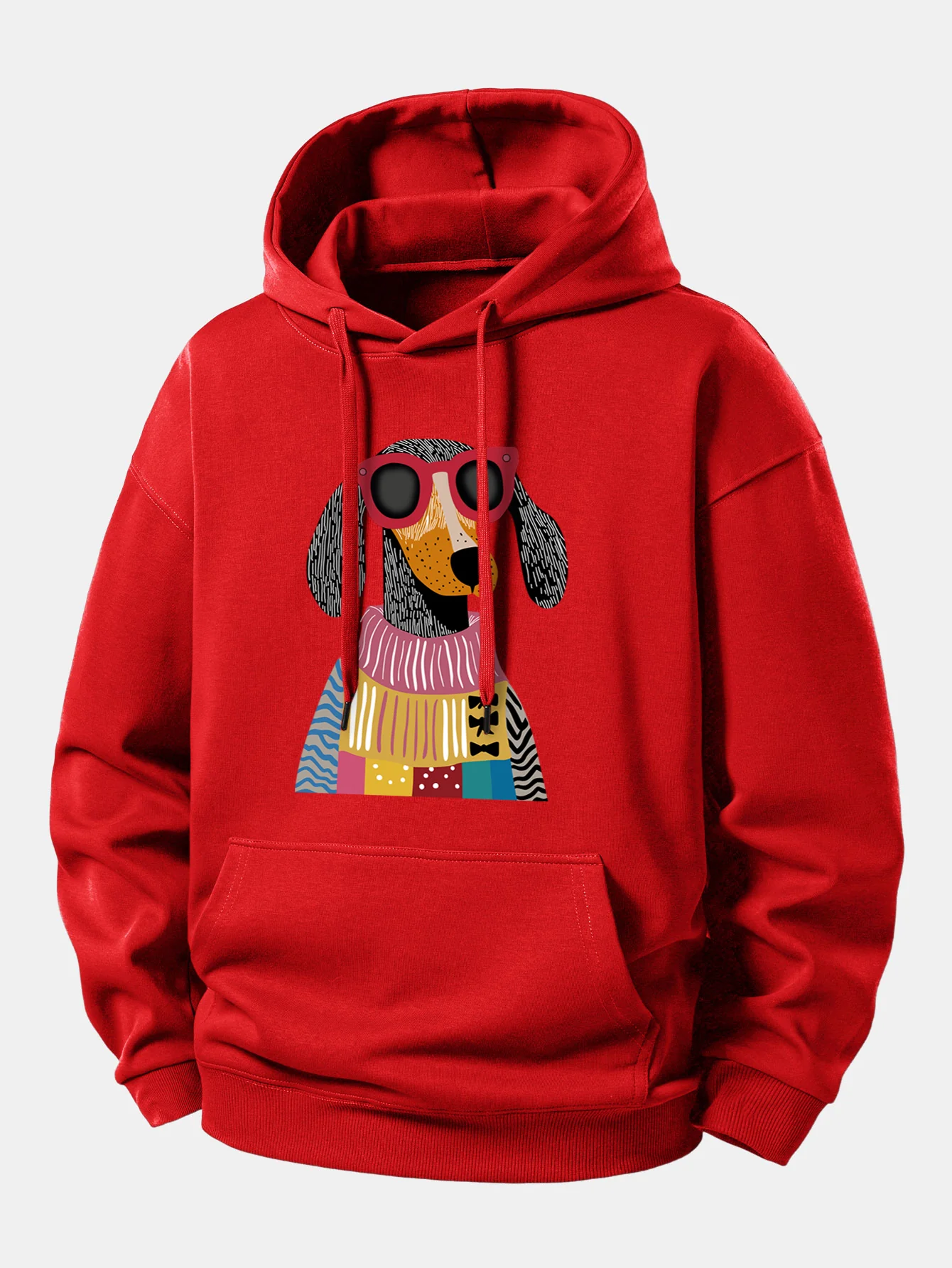 Colorful Sweater Dog Print Relax Fit Hoodie - Image 11