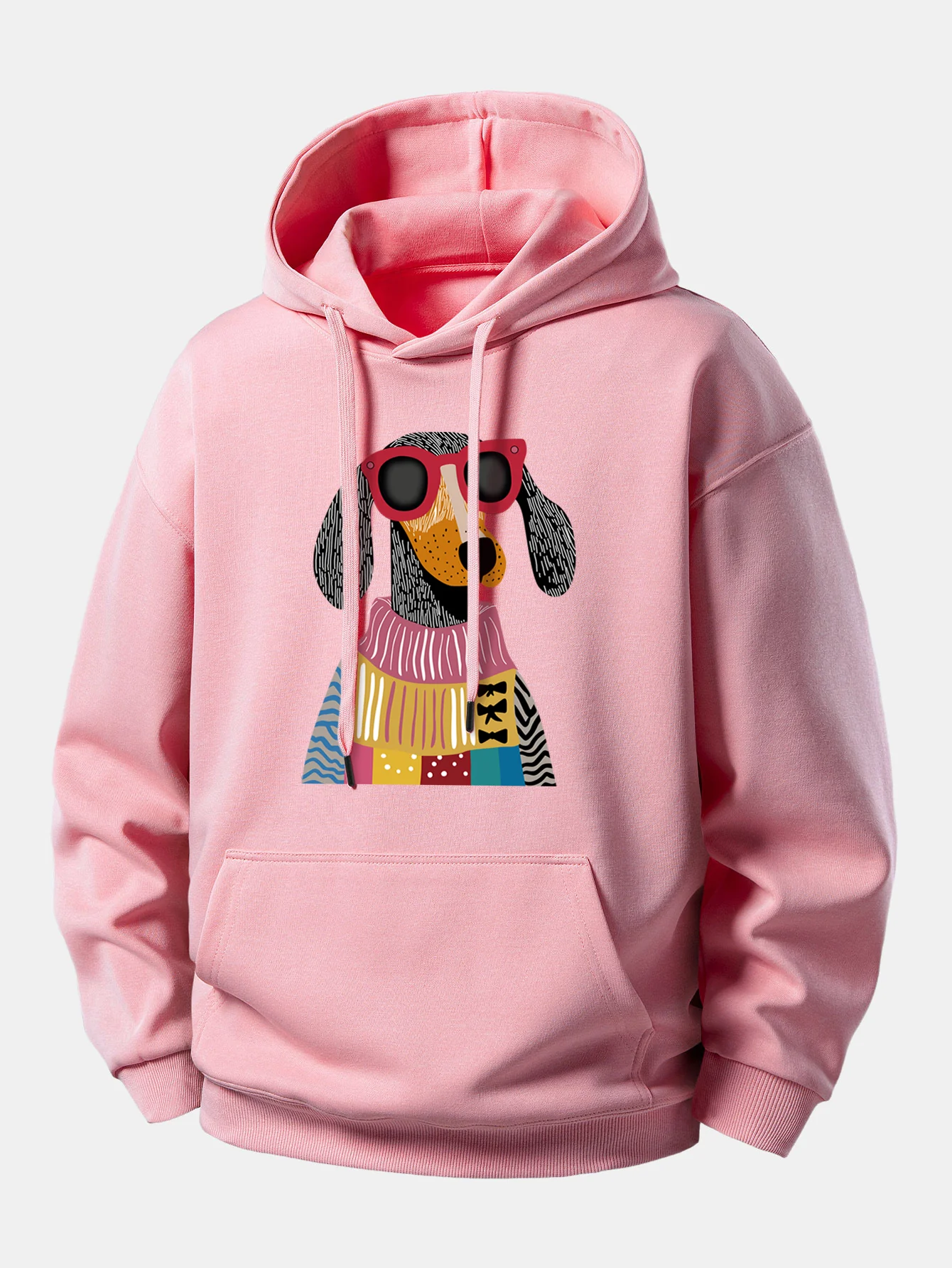 Colorful Sweater Dog Print Relax Fit Hoodie - Image 2