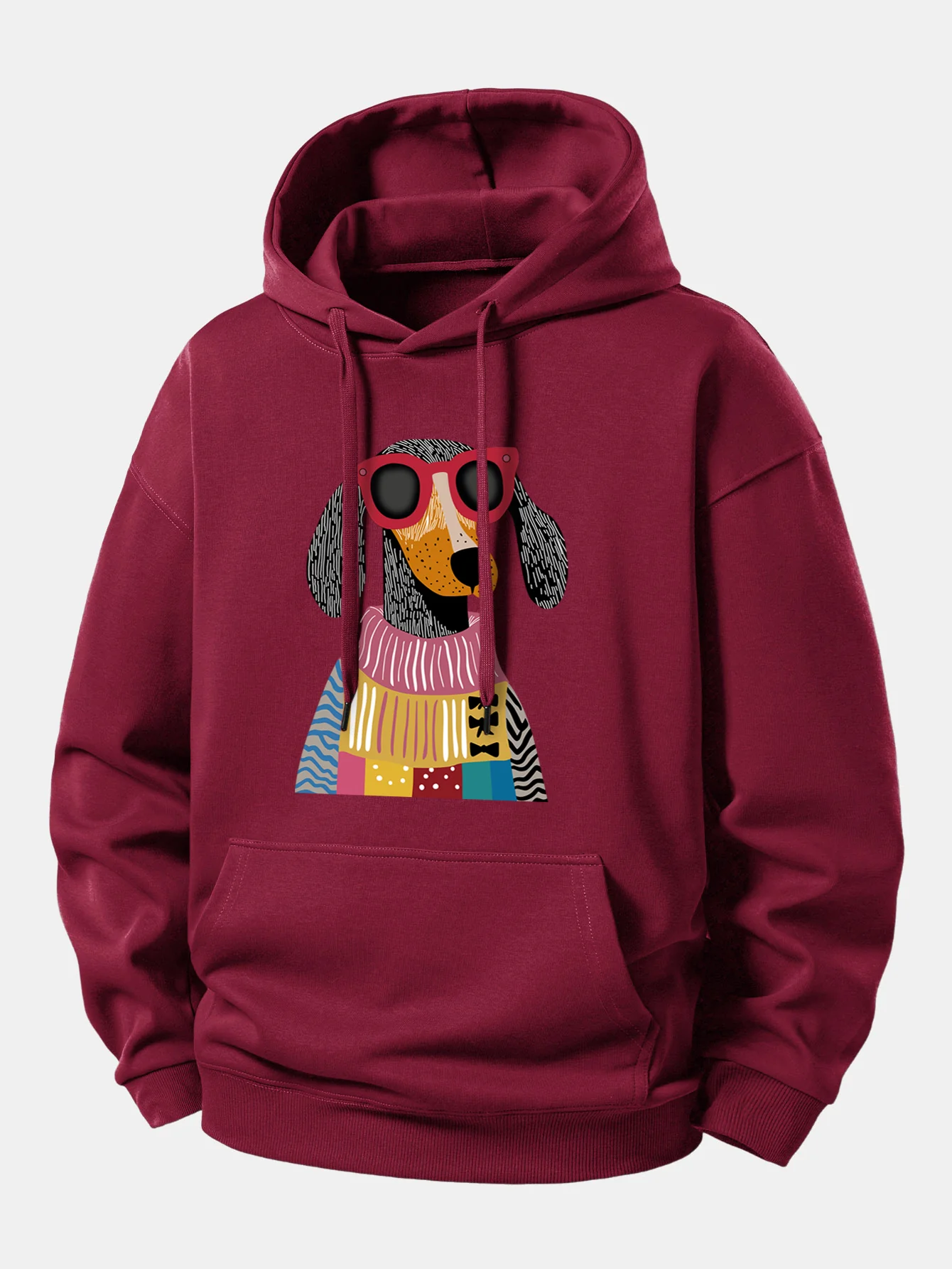 Colorful Sweater Dog Print Relax Fit Hoodie - Image 6