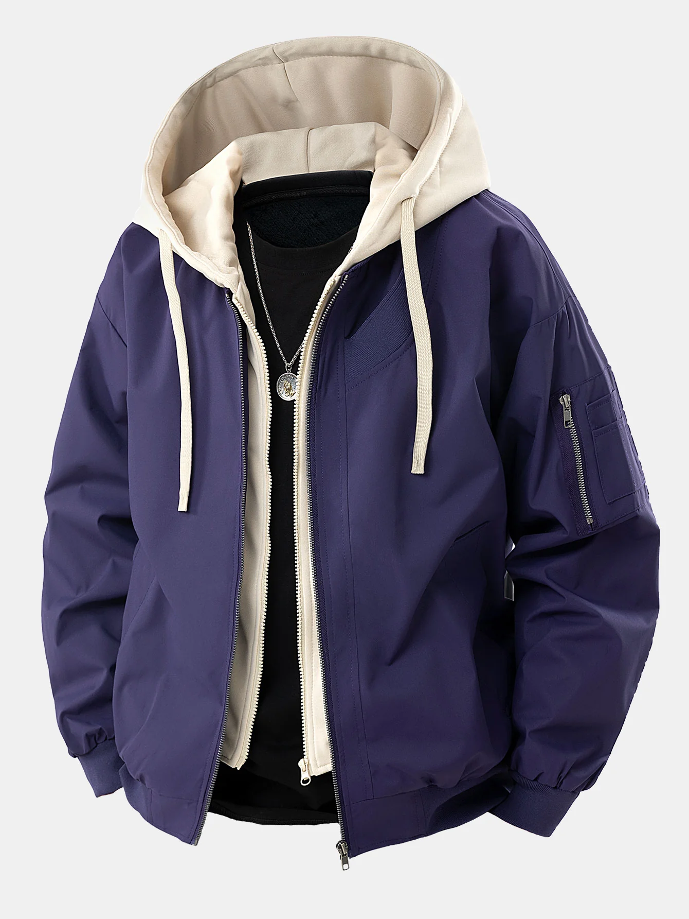 Kontrast 2 in 1 Kapuzen-Bomberjacke - Image 3
