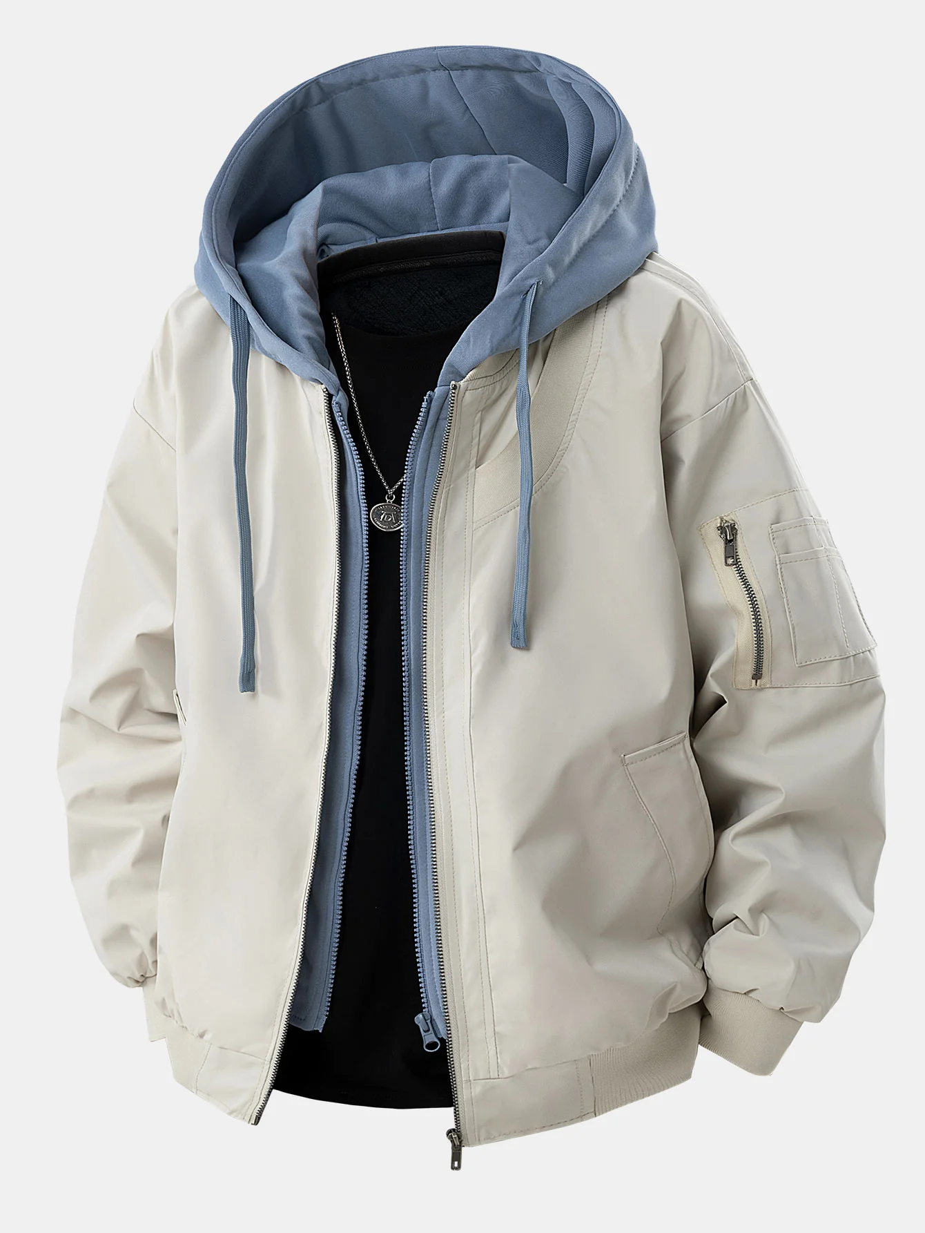 Kontrast 2 in 1 Kapuzen-Bomberjacke - Image 4