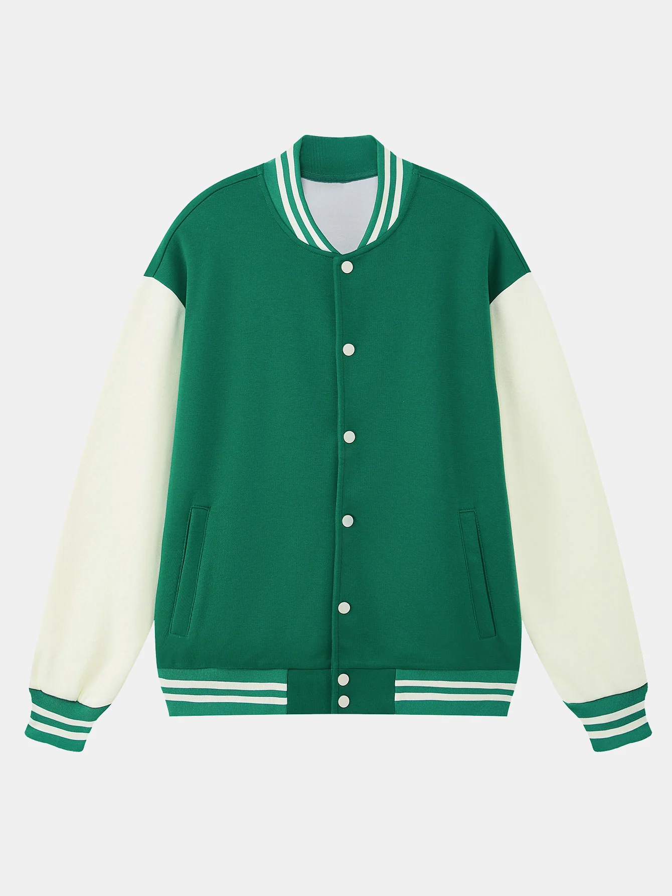 Jersey-Kontrast Preppy-Jacke - Image 3