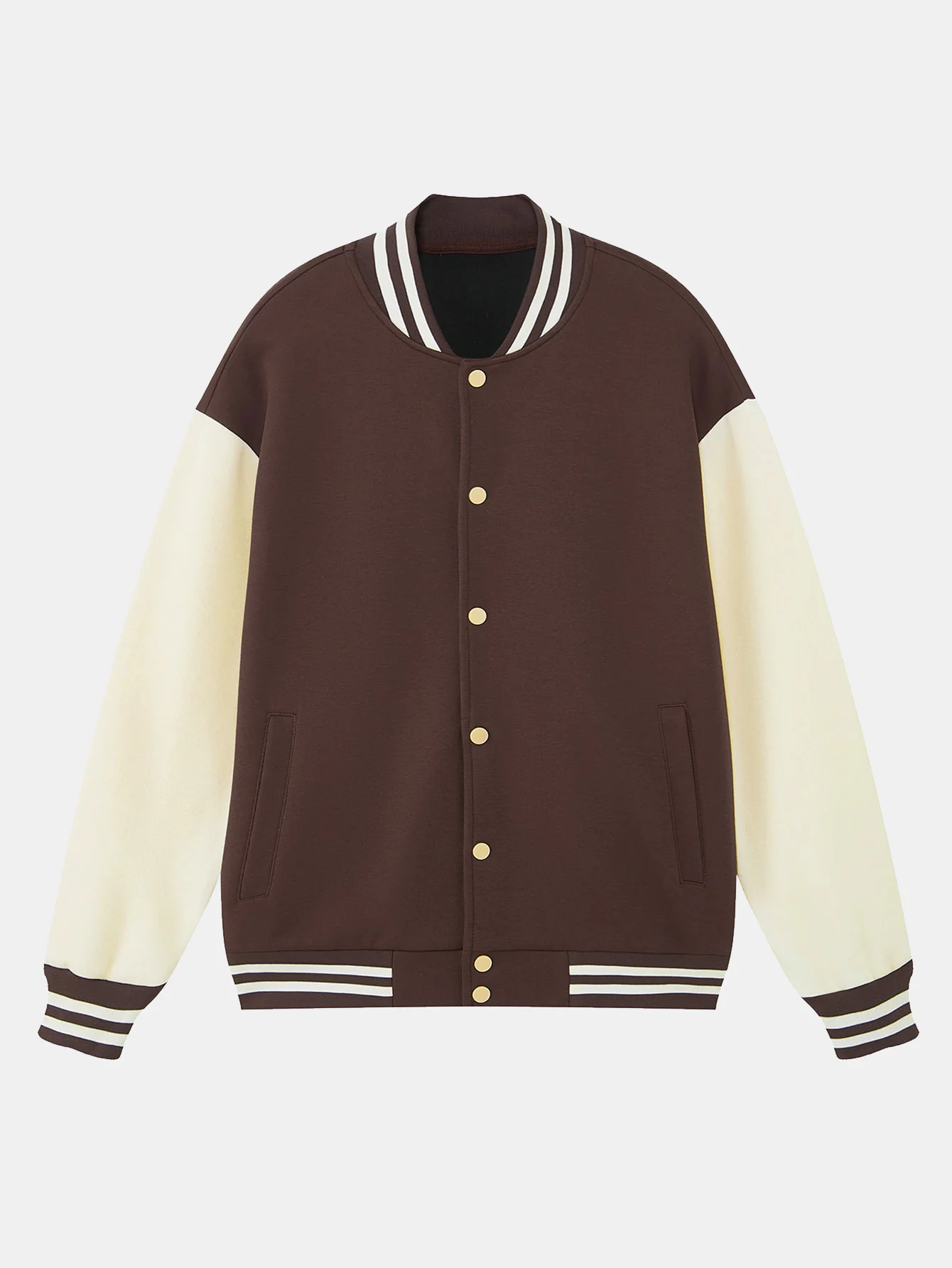 Jersey-Kontrast Preppy-Jacke - Image 5
