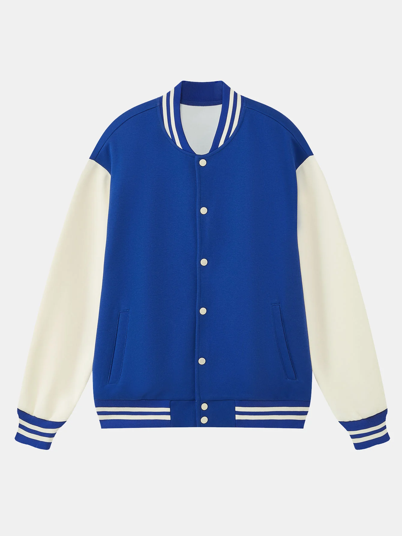 Jersey-Kontrast Preppy-Jacke - Image 7