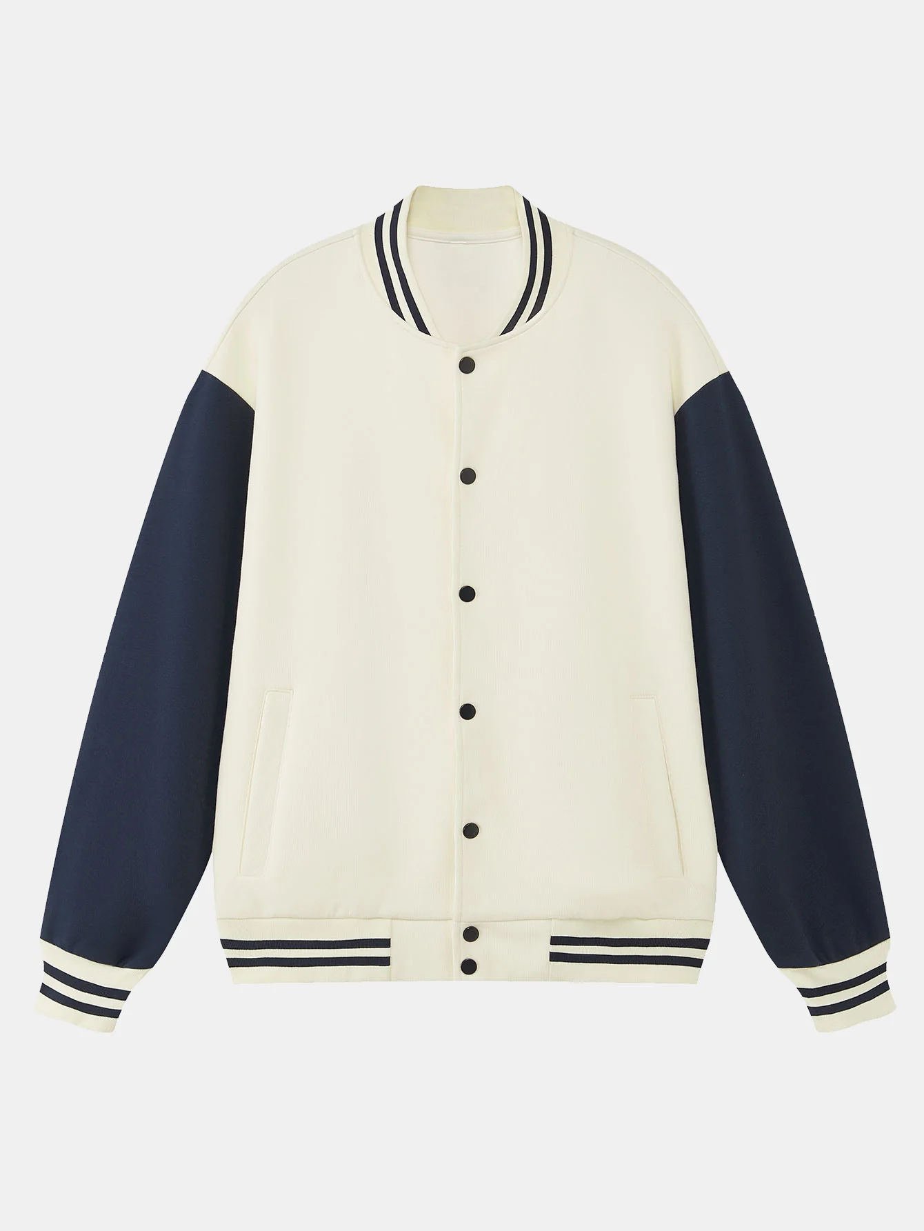 Jersey-Kontrast Preppy-Jacke - Image 9