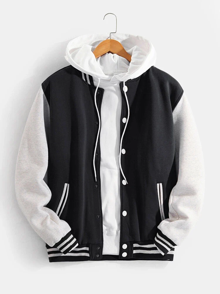 Kontrast Baseballjacke ohne Kapuze - Image 3