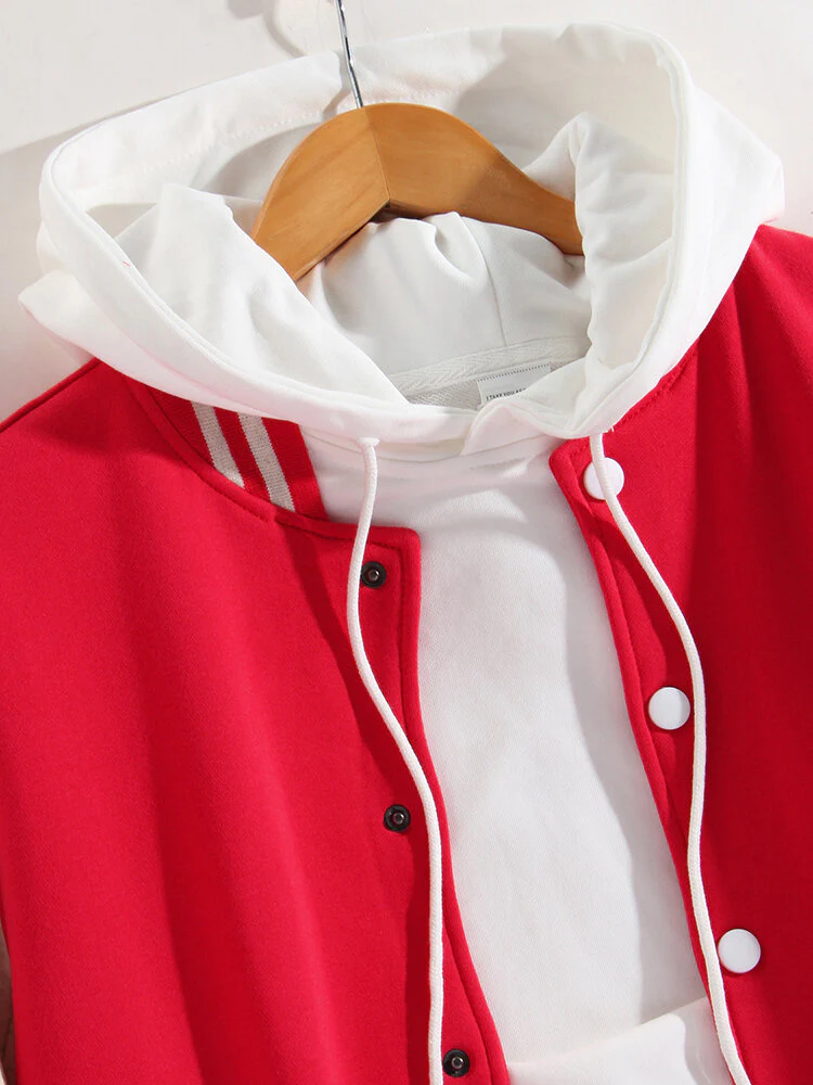 Kontrast Baseballjacke ohne Kapuze - Image 7