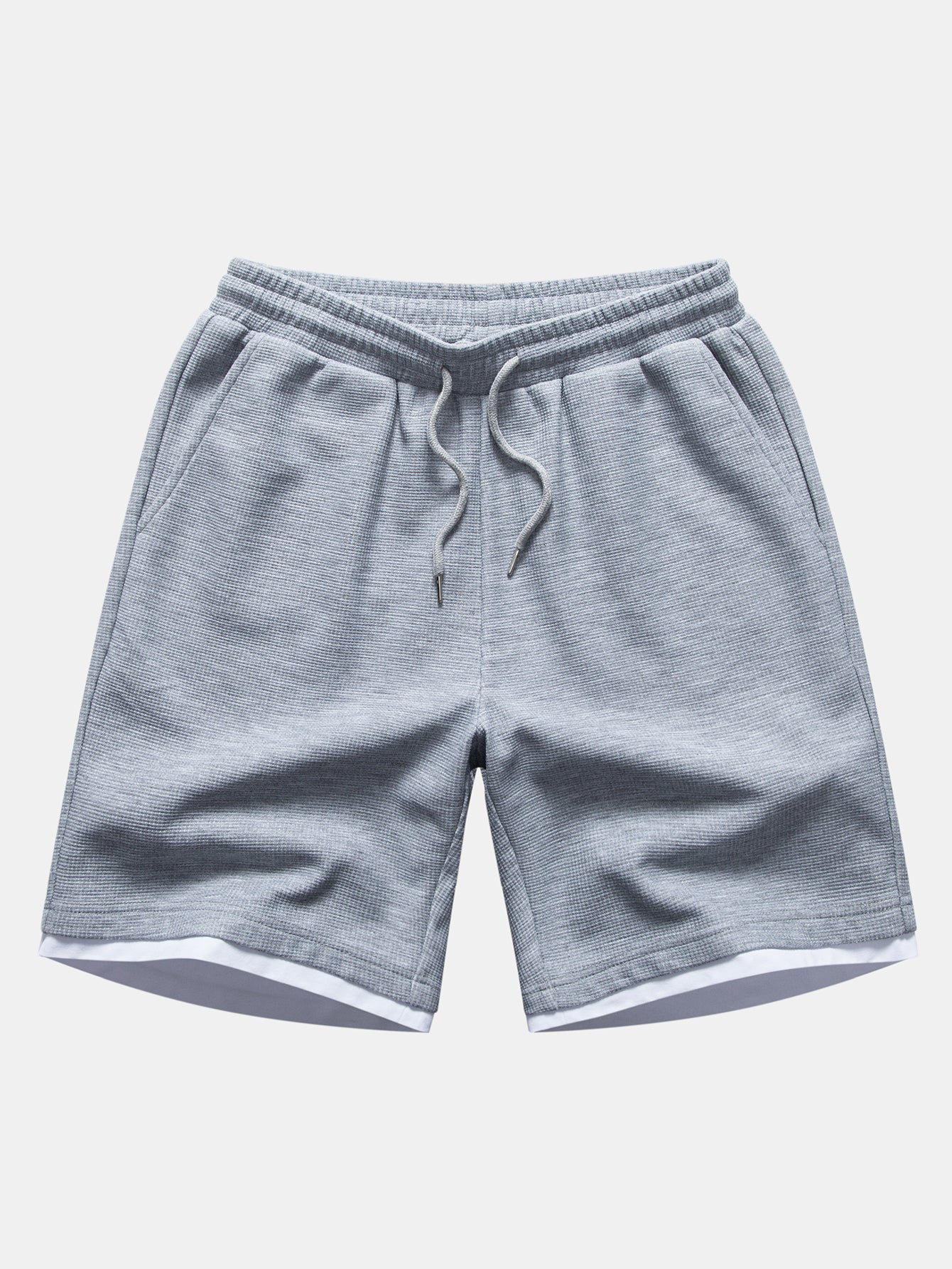 Relax Fit 2 In 1 Waffle Crew Collar T-Shirt & Waffle 7″ Shorts - Image 7